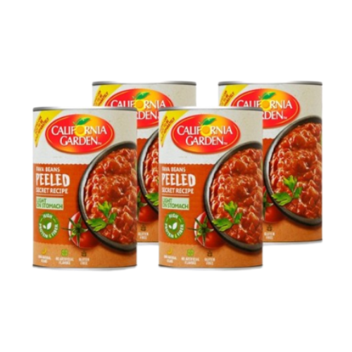 حدائق كاليفورنيا فول مدمس مقشر بوصفة سرية خفيفة على المعدة، 4 × 450 جم